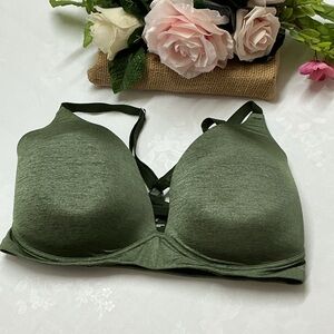 Seamless Padded Olive Green Bra - Women Intimates